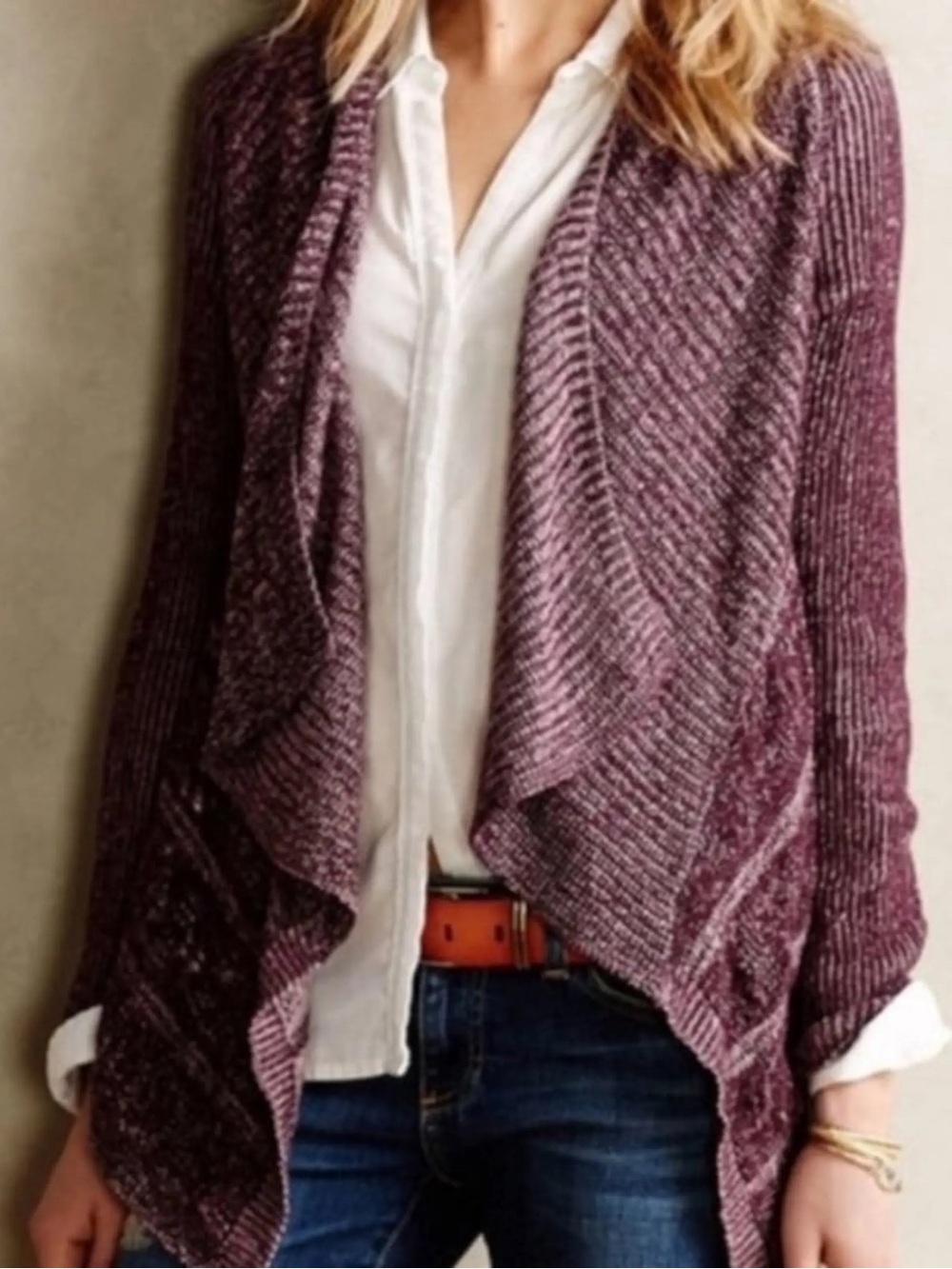 Anthropologie Moth High-Low Waterfall Cardigan